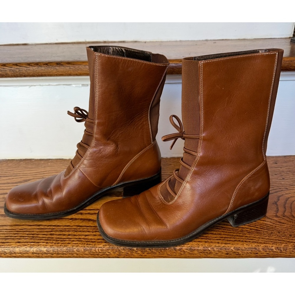 A. Marinelli Brown Leather Boots Size 7.5 - Picture 2 of 6